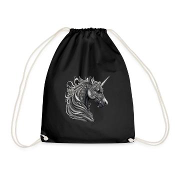 Goth Gothic Licorne Mystique Horreur Sombre - Sac de sport léger - noir - Devant