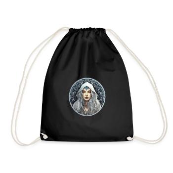 Goth Girl Gothic Mystisch Mittelalter Fantasie - Turnbeutel - Schwarz - Vorne
