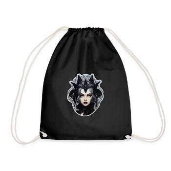 Goth Girl Gothic Frau Mystisch Schwarze Hexe - Turnbeutel - Schwarz - Vorne