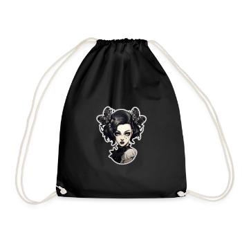 Goth Girl Gothic Schmetterling Horror Böser Blick - Turnbeutel - Schwarz - Vorne