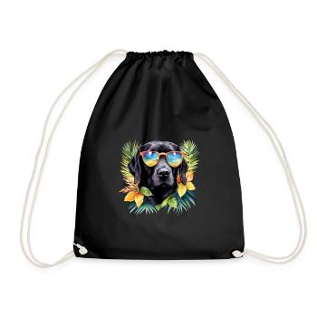 Cool coloré Labrador Retriever chien d’été - Sac de sport léger - noir - Devant