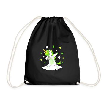 Irish Dabbing Unicorn St Patricks Day - Turnbeutel - Schwarz - Vorne