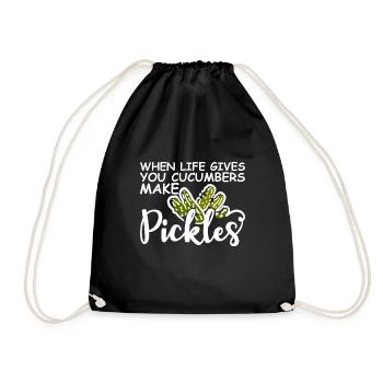 When Life Gives You Cucumbers, Make Pickles 2 - Turnbeutel - Schwarz - Vorne
