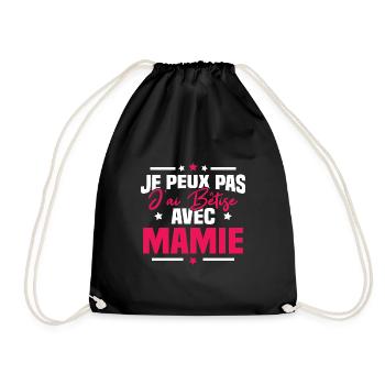 Je peux pas j'ai bêtise avec mamie - Sac de sport léger - noir - Devant