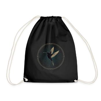 Hummingbird with stars - Drawstring Bag - black - Front