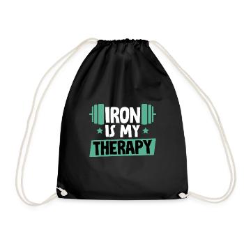 Iron Is My Therapy 6 - Drawstring Bag - black - Front
