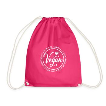 Go vegan - Drawstring Bag - fuchsia - Front