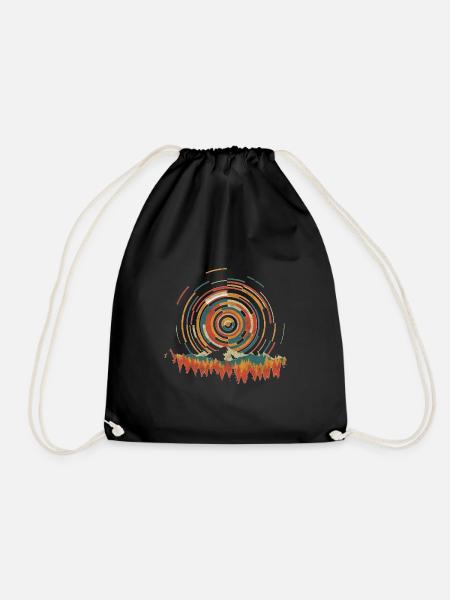 The Geometry of Sunrise - Drawstring Bag - black