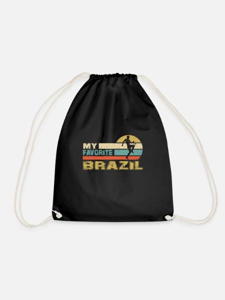 Brasilien Brazil Fußball Fussball Soccer 2022 - Turnbeutel - Schwarz