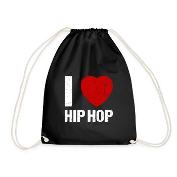 I love Hip Hop Music - Drawstring Bag - black - Front