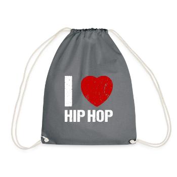 I love Hip Hop Music - Drawstring Bag - grey - Front