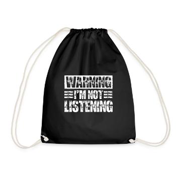 Avertissement Je n’écoute pas 41 - Sac de sport léger - noir - Devant
