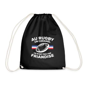 Au Rugby Un Caramel C'est Pas Une Friandise - Sac de sport léger - noir - Devant
