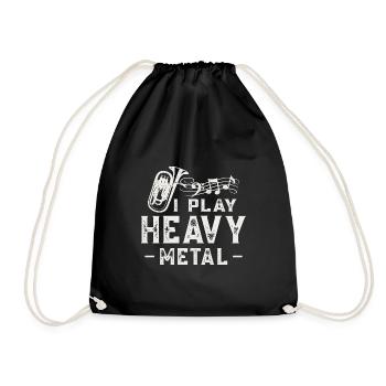 Euphonium Ich spiele Heavy Metal Blasinstrument - Turnbeutel - Schwarz - Vorne