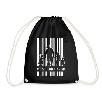 Best Dad Ever Father 3 Kids Triple Dad - Drawstring Bag - black - Front