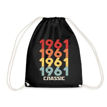 1961 Jubilé dans un style vintage classique 1961 - Sac de sport léger - noir - Devant