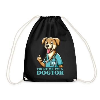 Vertrau mir, ich bin ein Dogtor Lustiger Arzt - Turnbeutel - Schwarz - Vorne