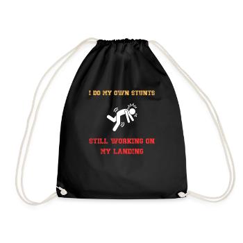 Je fais mes propres cascades en travaillant toujours sur mon atterrissage - Sac de sport léger - noir - Devant