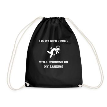 Je fais mes propres cascades en travaillant toujours sur mon atterrissage - Sac de sport léger - noir - Devant