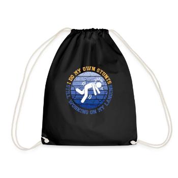 Je fais mes propres cascades en travaillant toujours sur mon atterrissage - Sac de sport léger - noir - Devant