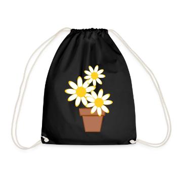 Daisies - Drawstring Bag - black - Front