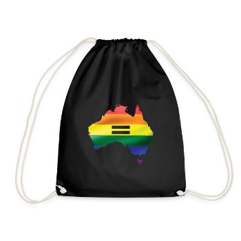 Lgbtq Pride Rainbow Flag Australie Carte - Sac de sport léger - noir - Devant