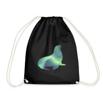 Phoque d’Islande Aurores boréales Aurores boréales - Sac de sport léger - noir - Devant