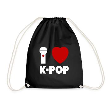 J’adore K-Pop Karaoke Heart - Sac de sport léger - noir - Devant