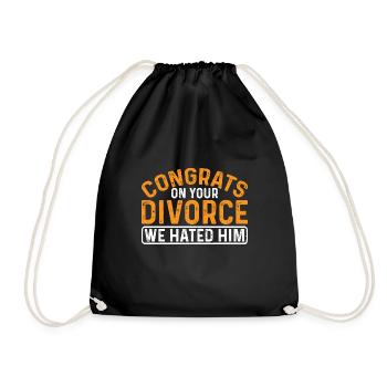 Congrats On Your Divorce We Hated Him 7 - Drawstring Bag - black - Front