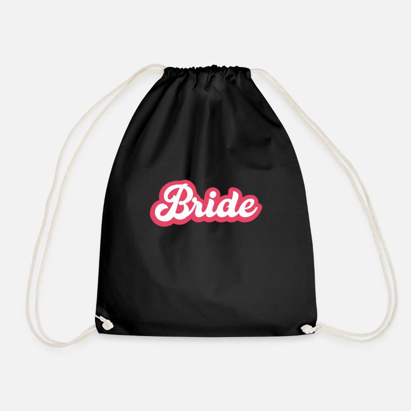 Bride - Drawstring Bag - black