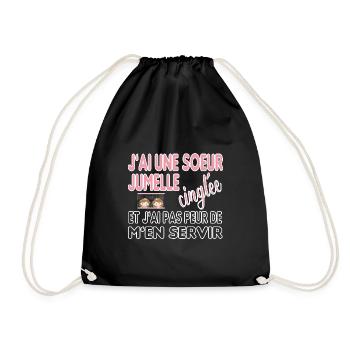 J'ai une soeur jumelle cinglée et je m'en sers - Sac de sport léger - noir - Devant