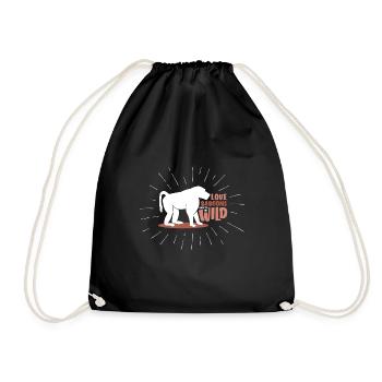 Love baboons back to the Wild - Drawstring Bag - black - Front