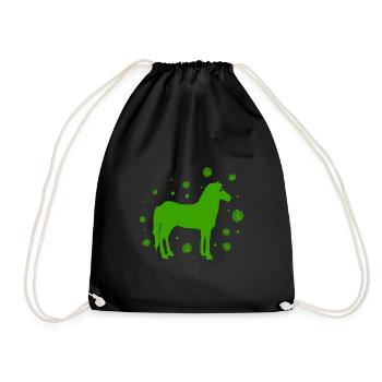 Pferd - Reiten - Reitsport - Hengst -Ross - Turnbeutel - Schwarz - Vorne