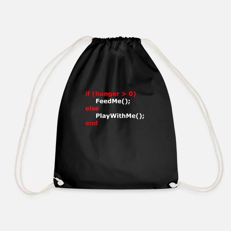 Coding If Hunger - Turnbeutel - Schwarz