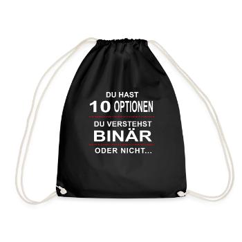 Binary joke 4 computer scientists programmers - Drawstring Bag - black - Front