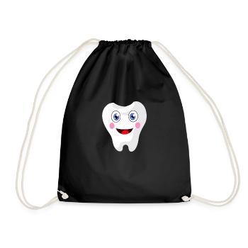 Cute Baby Tooth - Milchzahn Zahnarzt - Turnbeutel - Schwarz - Vorne