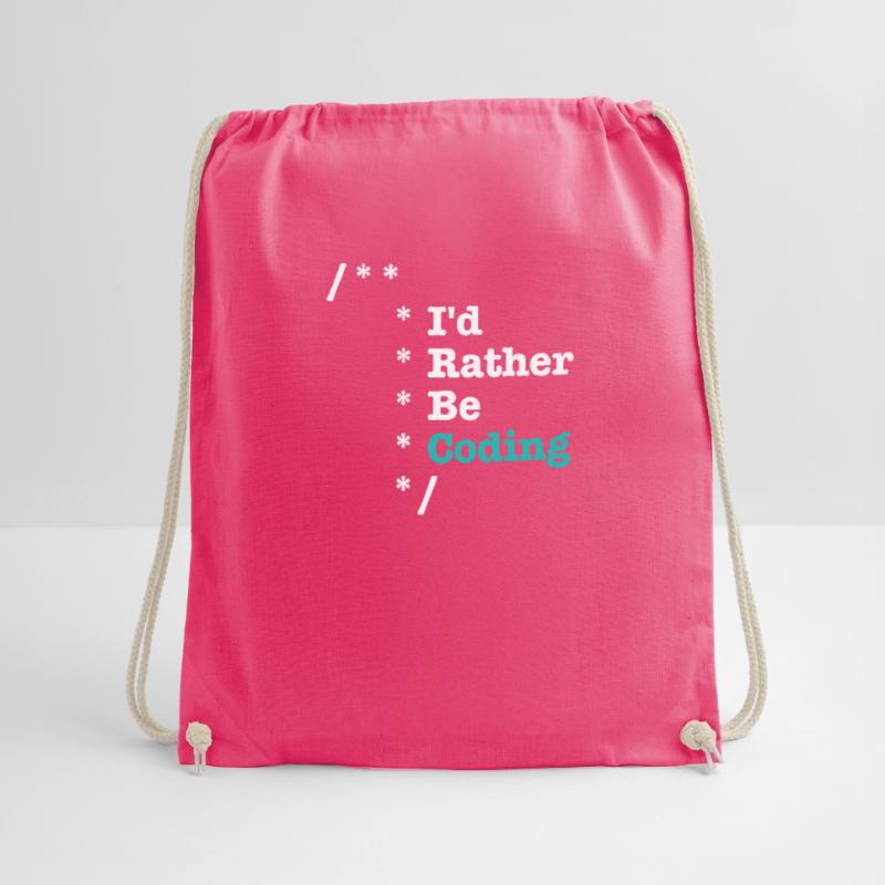 Id Rather Be Coding Comments - Computer Scientist Drawstring Bag