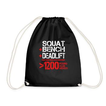 1200 Pound Club Member - Bodybuilder Powerlifter - Drawstring Bag - black - Front