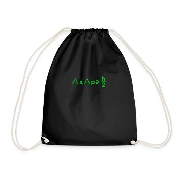 Heisenberg uncertainty relation 3 - physicists - Drawstring Bag - black - Front