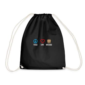 Peace Love Massage 2 - Drawstring Bag - black - Front
