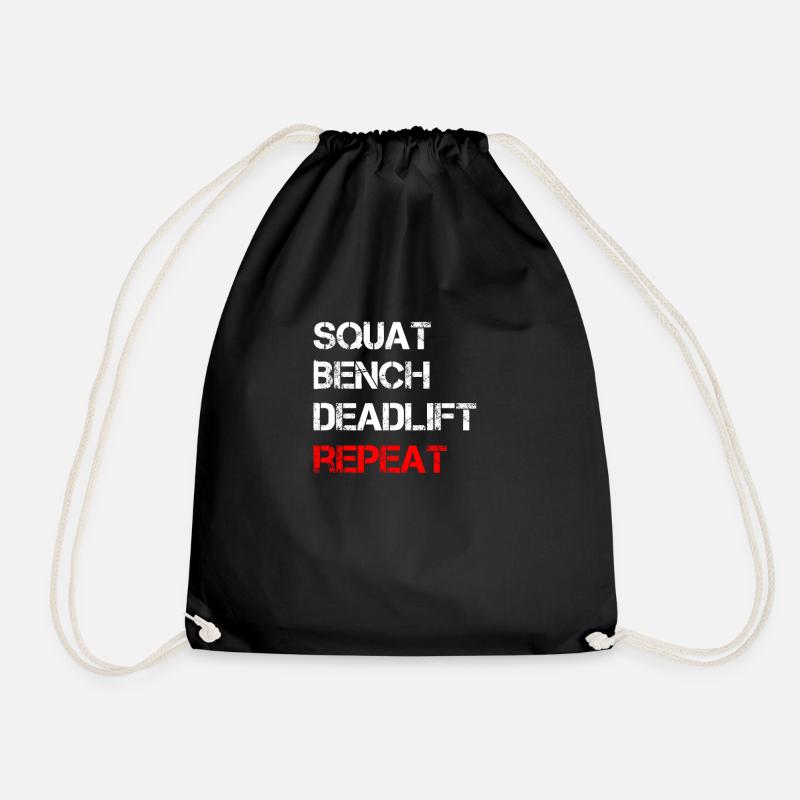Squat Bench Deadlift Repeat - Turnbeutel - Schwarz