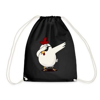 Dabbing Chicken with Sunglasses | Chicken whisperer - Drawstring Bag - black - Front