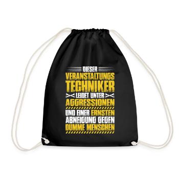 Veranstaltungstechniker Event Technician - Turnbeutel - Schwarz - Vorne