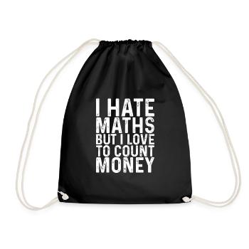 Je déteste les maths mais j’aime compter l’argent 3 - Sac de sport léger - noir - Devant