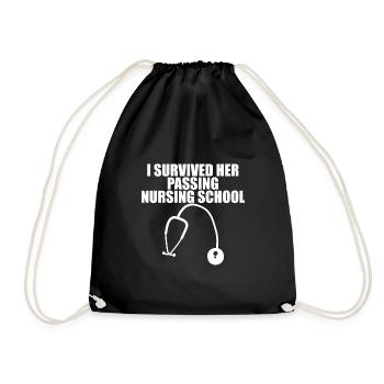 I Survived Her Passing Nursing School 11 - Drawstring Bag - black - Front