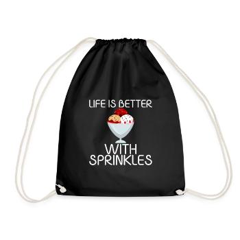 La vie est meilleure avec des saupoudrages 14 - Sac de sport léger - noir - Devant