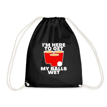 Je suis là pour mouiller mes couilles - Sac de sport léger - noir - Devant