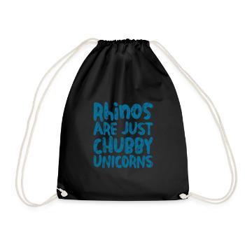 Rhinos Are Just Chubby Unicorns 4 - Turnbeutel - Schwarz - Vorne