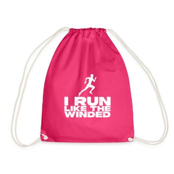 I Run Like The Winded 2 - Drawstring Bag - fuchsia - Front
