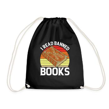I Read Banned Books 38 - Drawstring Bag - black - Front